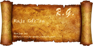 Rajz Géza névjegykártya