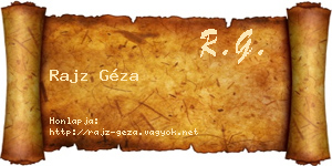 Rajz Géza névjegykártya